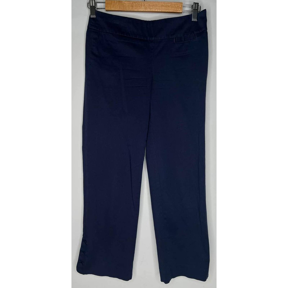 Lilly Pulitzer Palm Beach Fit Cropped Ankle Capri Pants Navy Button Hem Size 0